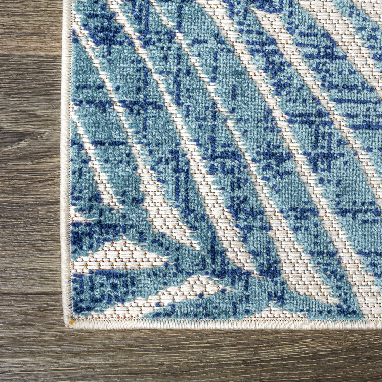 Cream and Orange Synthetic Flat Woven Square Area Rug