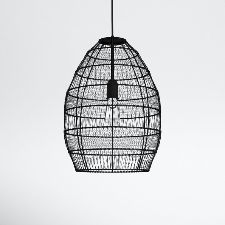 Matte Black Industrial Metal Dome Pendant Light, 18.5 in.