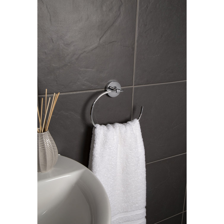 Chrome Wall Mounted Flexi-Fix Towel Ring