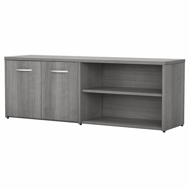 Platinum Gray Low Storage Cabinet with Adjustable Shelves
