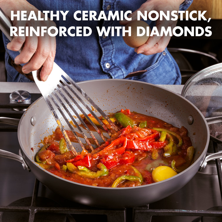 GreenPan Chatham 11" Gray Ceramic Nonstick Everyday Pan with Lid