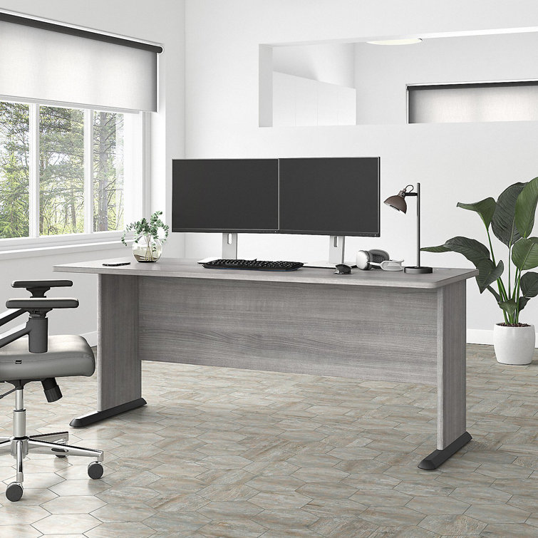 Platinum Gray 72" Wide Office Computer Desk with Cable Management