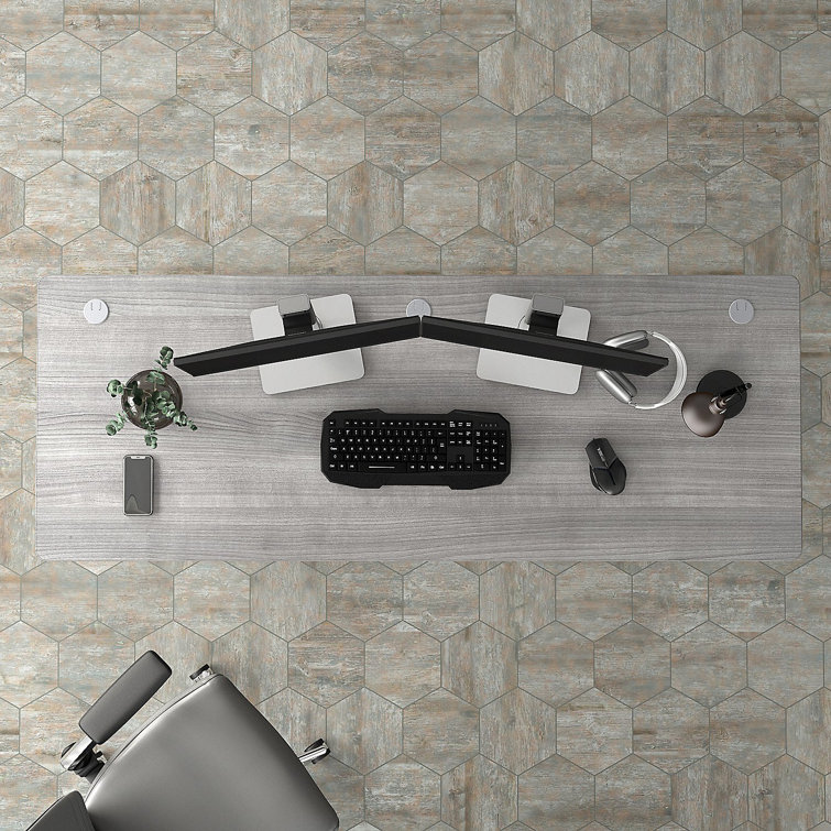Platinum Gray 72" Wide Office Computer Desk with Cable Management