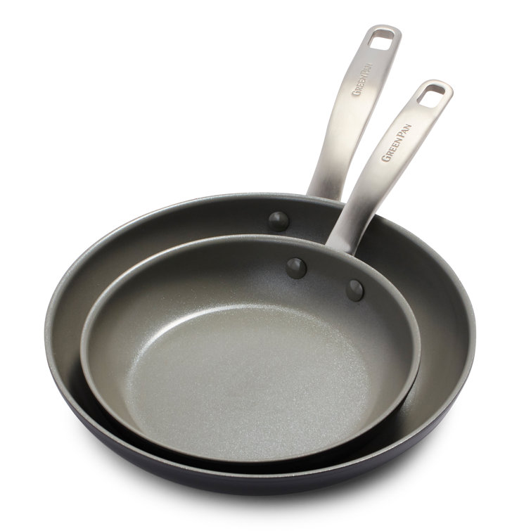 Gray Aluminum Ceramic Nonstick 2-Piece Frying Pan Set