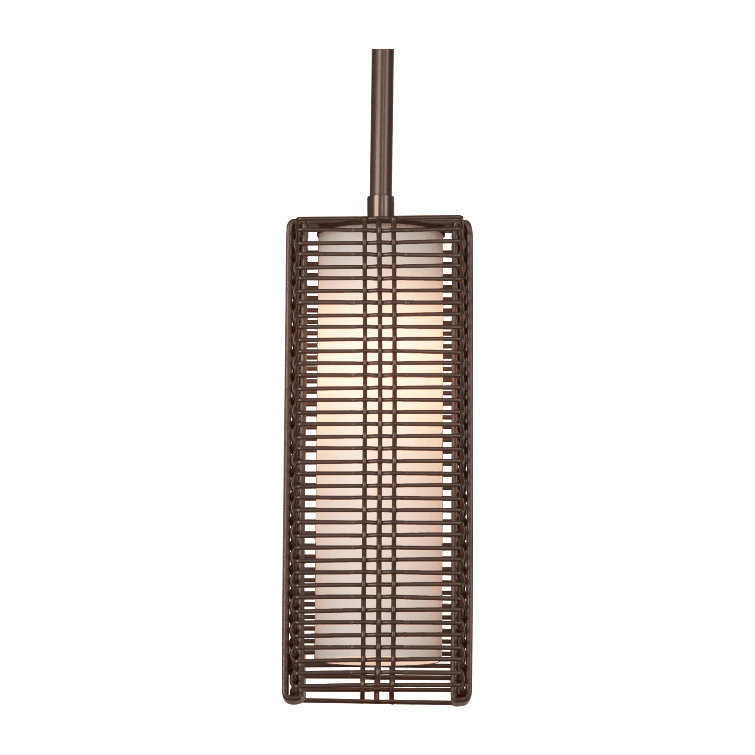 Downtown Mesh Drum Pendant Light in Flat Bronze with LED