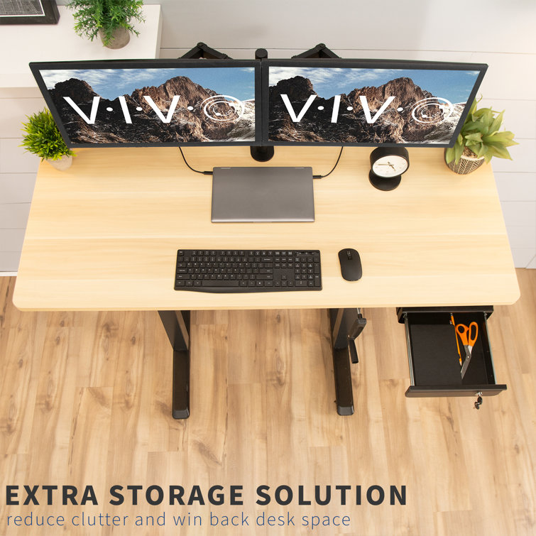 Sleek Black Steel Lockable Under Desk Storage Drawer