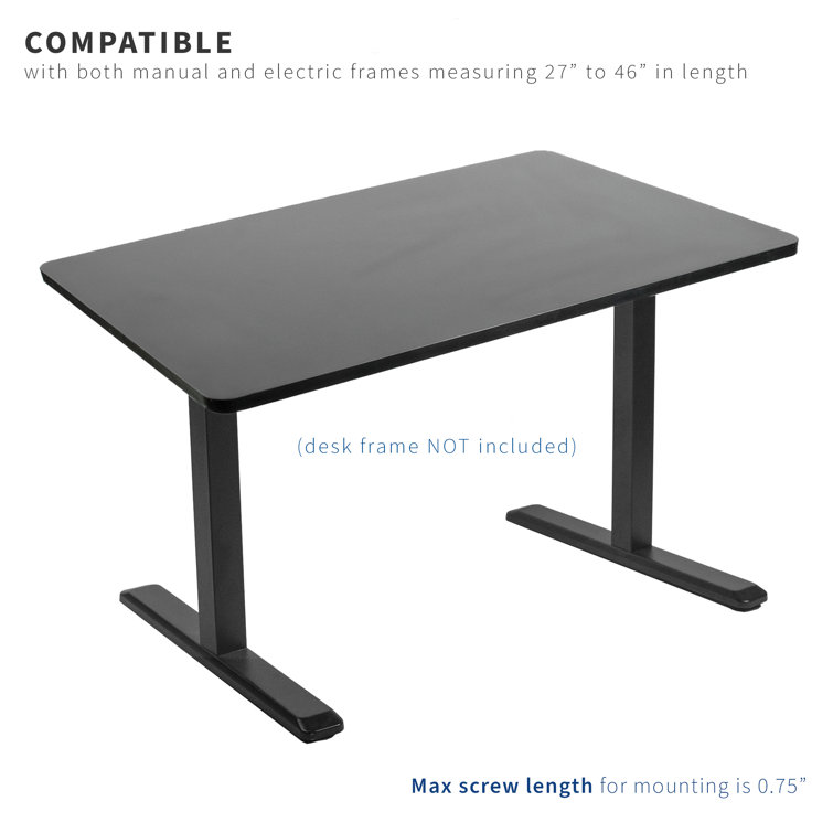 59-Inch Black Particle Board Sit-Stand Desk Top