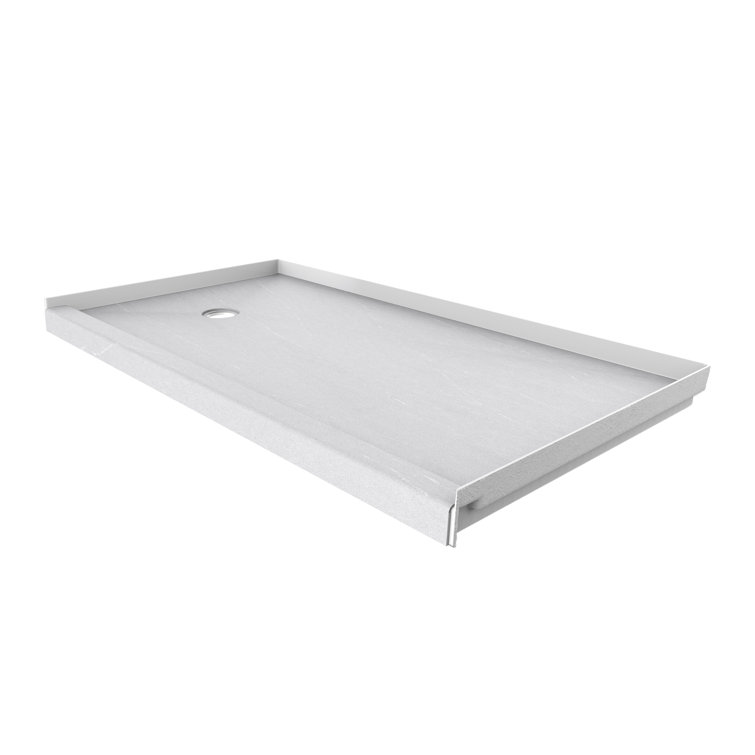Sea Salt Composite 60" x 30" Rectangular Shower Base with Right-Hand Drain