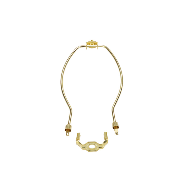 Polished Brass 7" Lamp Harp with Saddle Set