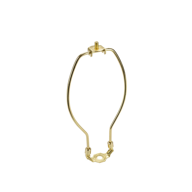 Polished Brass 7" Lamp Harp with Saddle Set