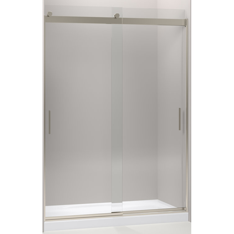 Levity Matte Black 60" x 62" Sliding Bath Door with Clear Glass