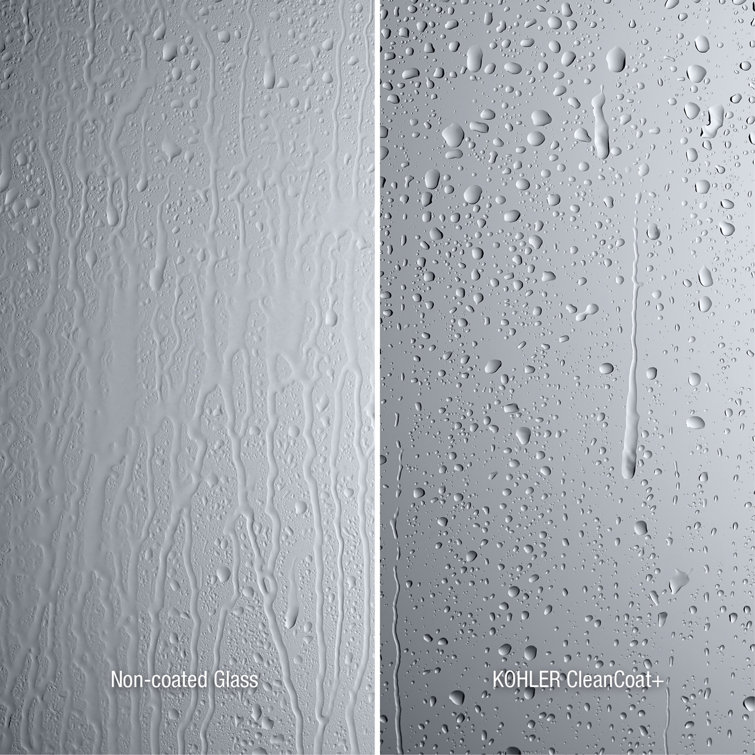 Matte Black Frosted Glass Sliding Shower Door with CleanCoat Technology
