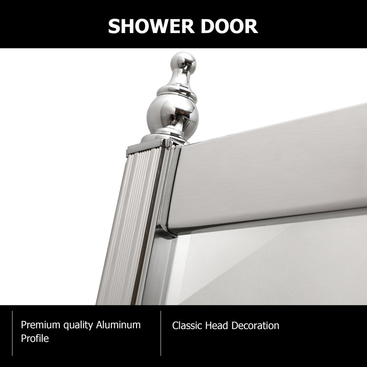 Chrome Frameless Neo-Round Corner Shower Enclosure, 36" x 72"