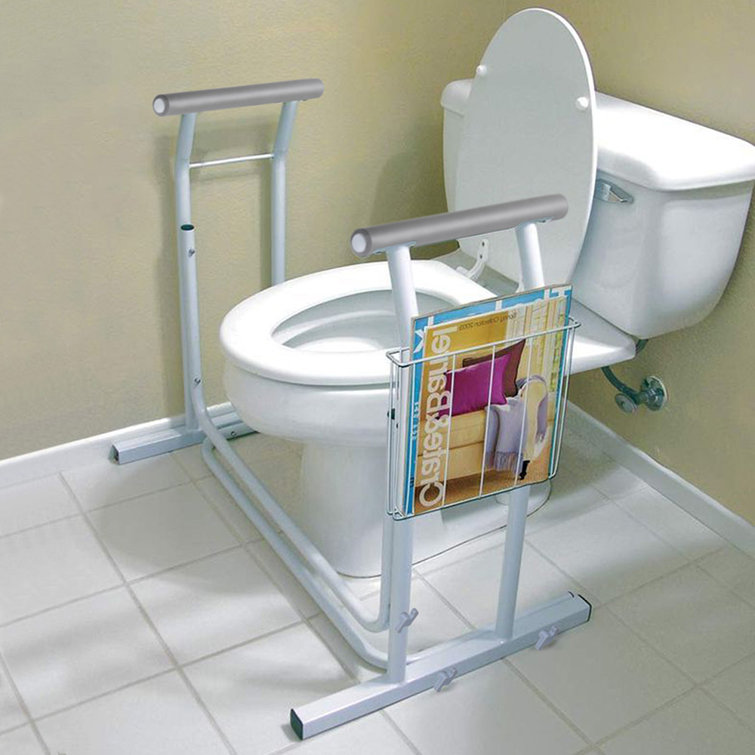 White Metal Toilet Safety Frame with Padded Handles