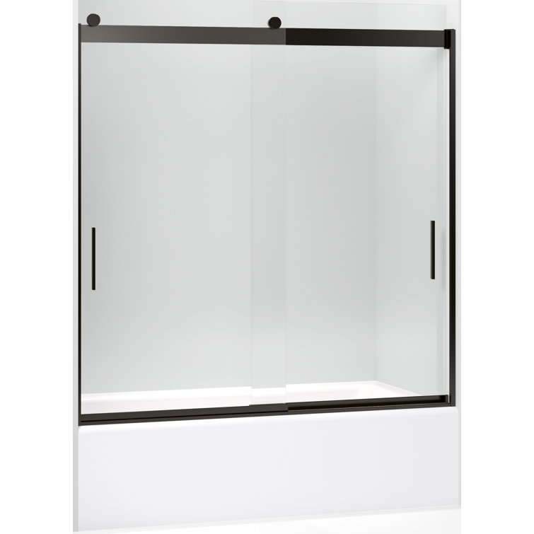 Levity 62" Frameless Sliding Tub Door in Anodized Dark Bronze