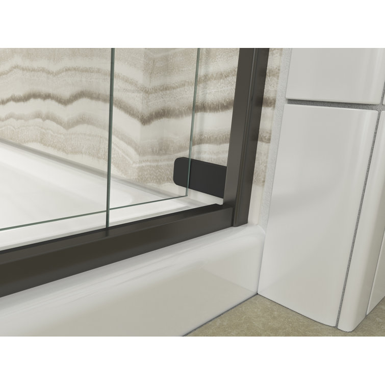 Levity 62" Frameless Sliding Tub Door in Anodized Dark Bronze