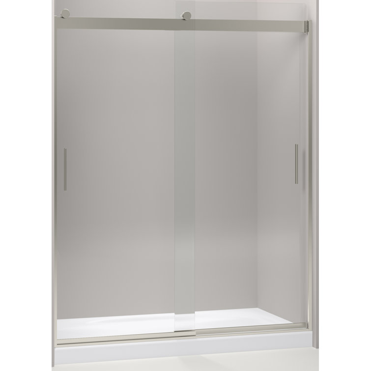 Levity 74" Frameless Sliding Shower Door in Matte Nickel