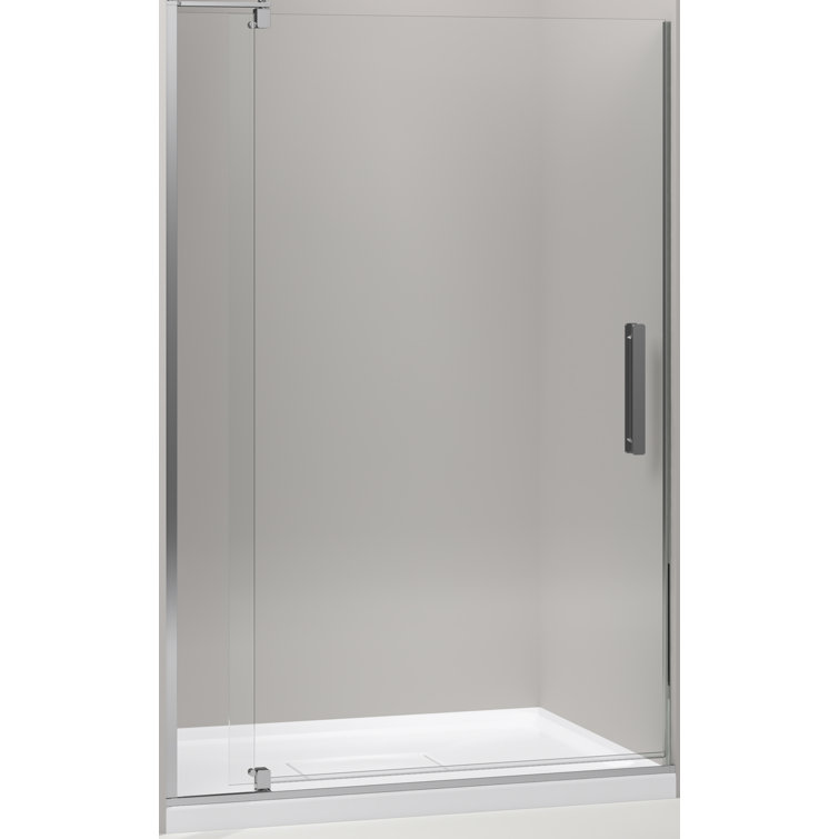 Revel 48'' x 70'' Frameless Pivot Shower Door in Bright Polished Silver
