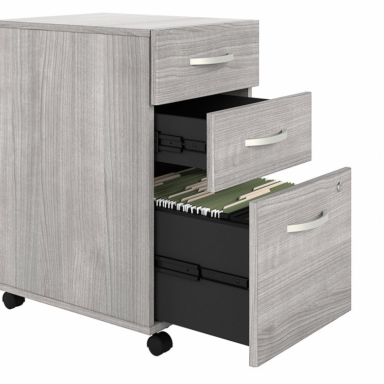 Platinum Gray 3-Drawer Mobile Lockable File Cabinet