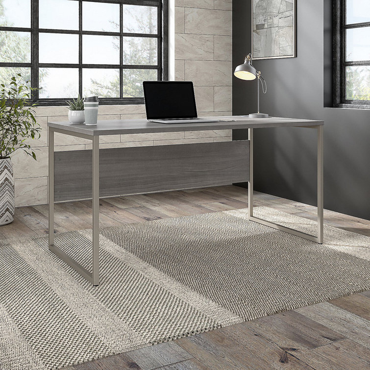 Platinum Gray Modern Home Office Desk with Metal Legs