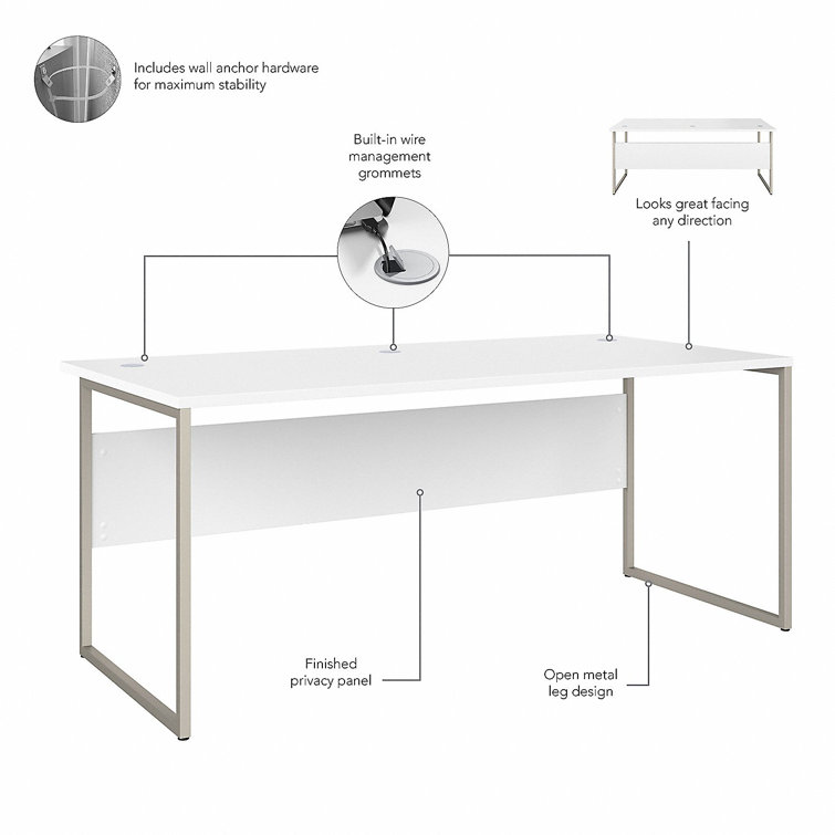 Contemporary White 60" Corner Home Office Desk with Drawer