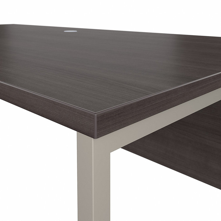Storm Gray 71'' Contemporary Home Office Desk with Drawer and Filing Cabinet