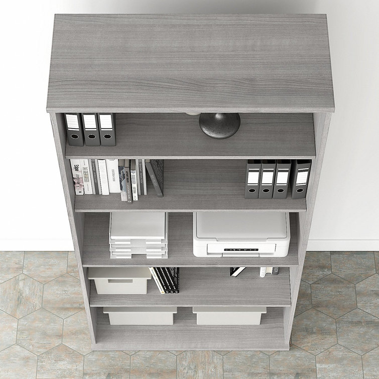 Platinum Gray Contemporary 5-Shelf Adjustable Bookcase