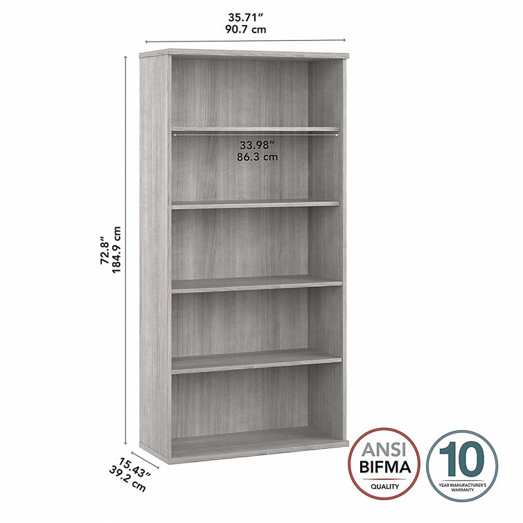 Platinum Gray Contemporary 5-Shelf Adjustable Bookcase