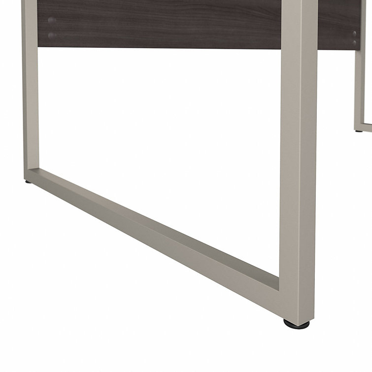 Storm Gray 71'' Contemporary Home Office Desk with Drawer and Filing Cabinet
