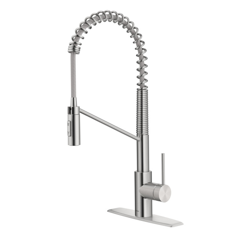 Stainless Steel Commercial Pull-Down Kitchen Faucet with Spray
