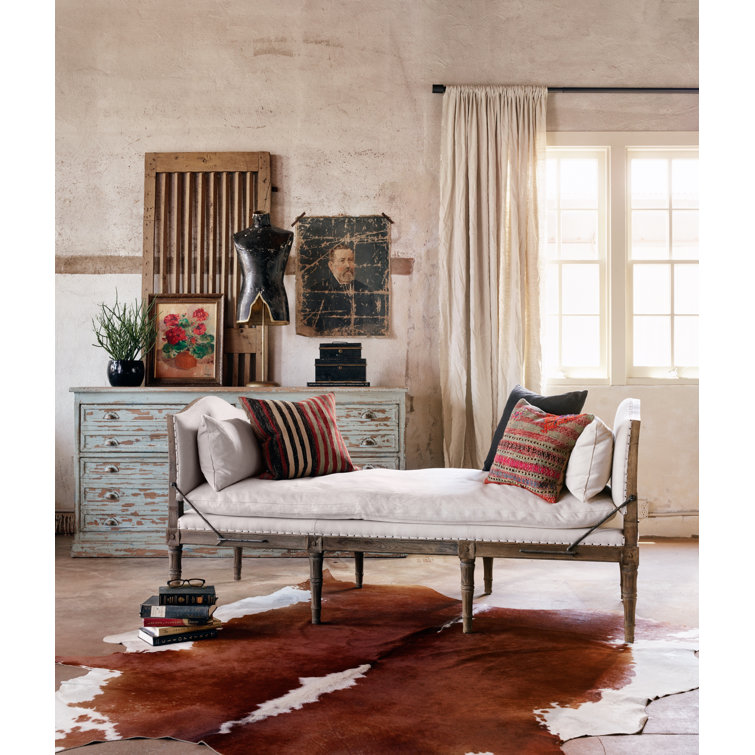 Harbor Natural Handcrafted Wood Chaise with Ivory Cushions