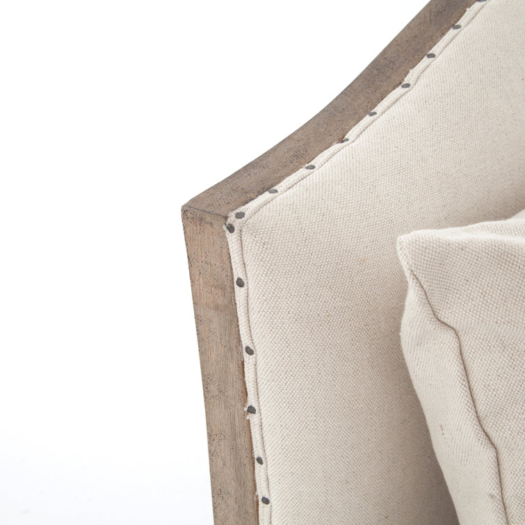 Harbor Natural Handcrafted Wood Chaise with Ivory Cushions