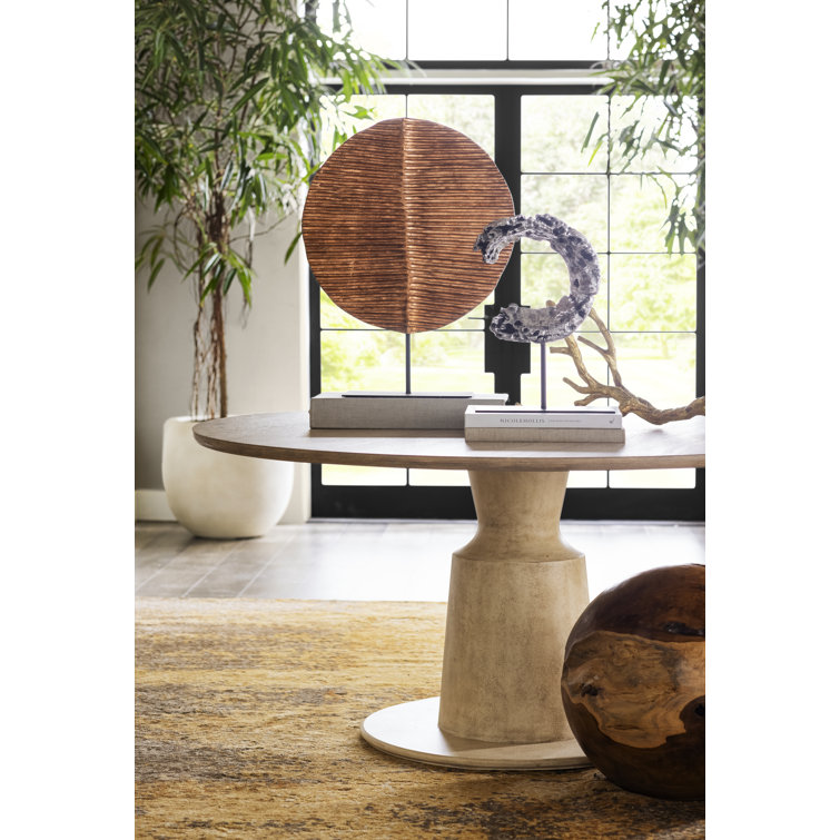 Eroded Silver Leaf & Black Wood Semi-Circle Sculpture on Stand
