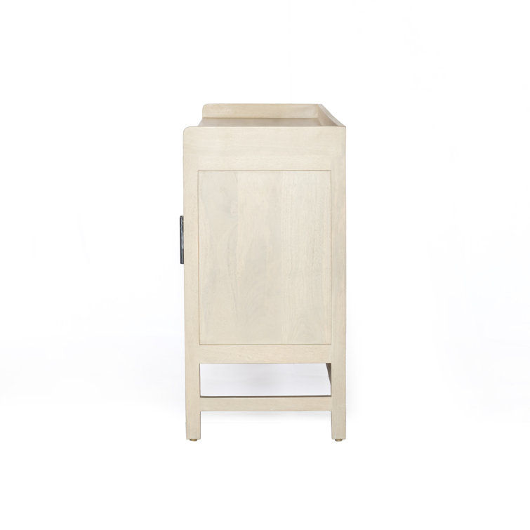 Natural Mango Wood Sideboard with Woven Cane Fronts