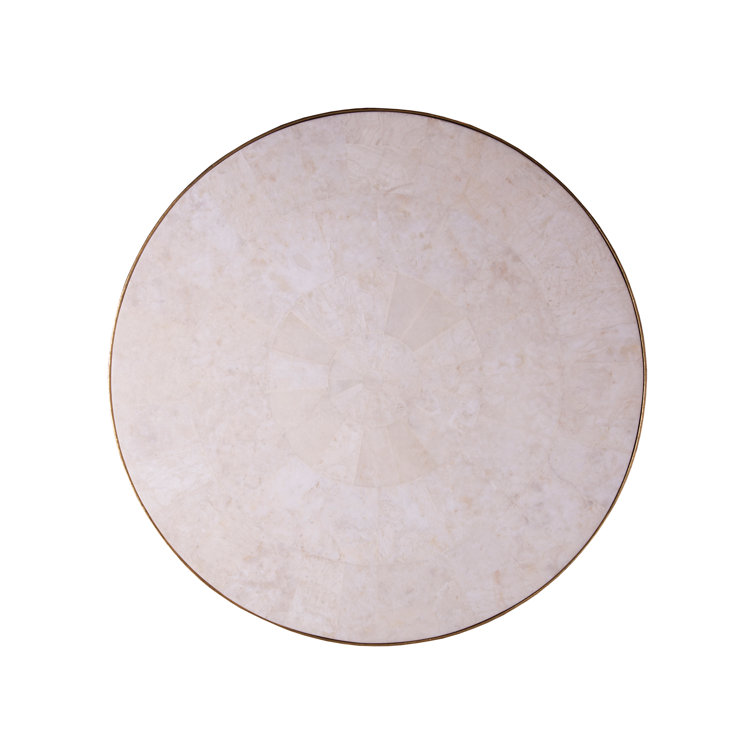Gold and Beige Round Outdoor Cocktail Table