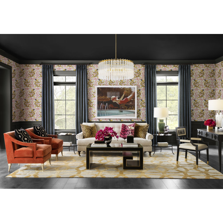 Artemis Black and Cream Leather Armchair with Metal Accents