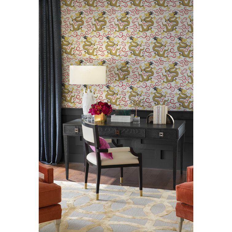 Artemis Black and Cream Leather Armchair with Metal Accents