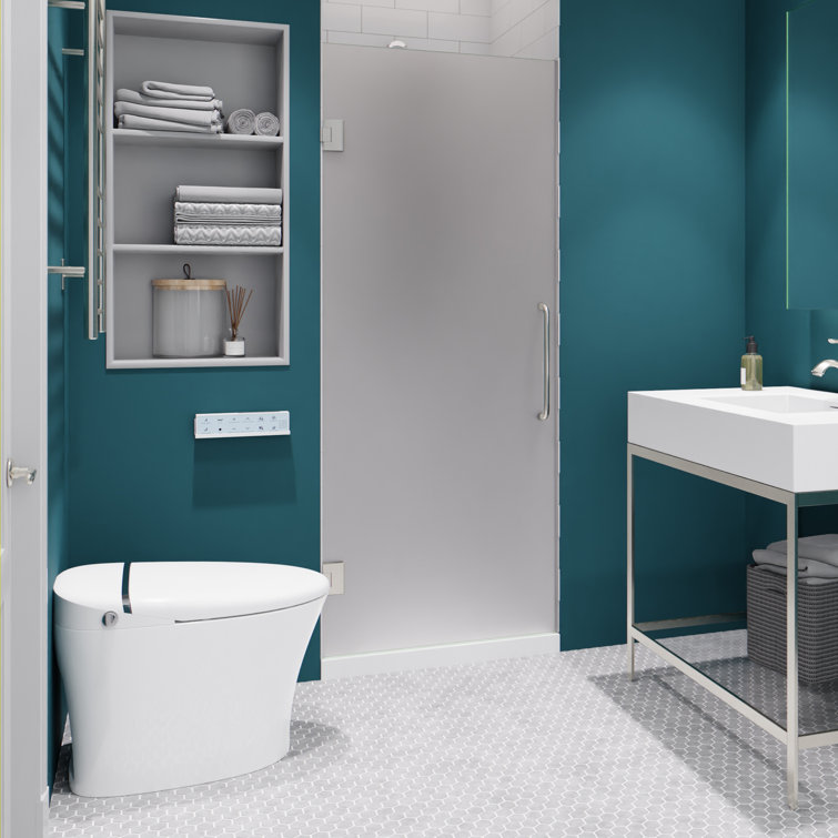 72" H x 24" W Brushed Nickel Frameless Shower Door with Frosted Glass