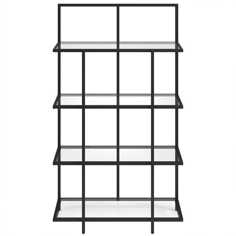 Ingels 62'' Blackened Bronze Steel and Glass Modern Etagere Bookcase