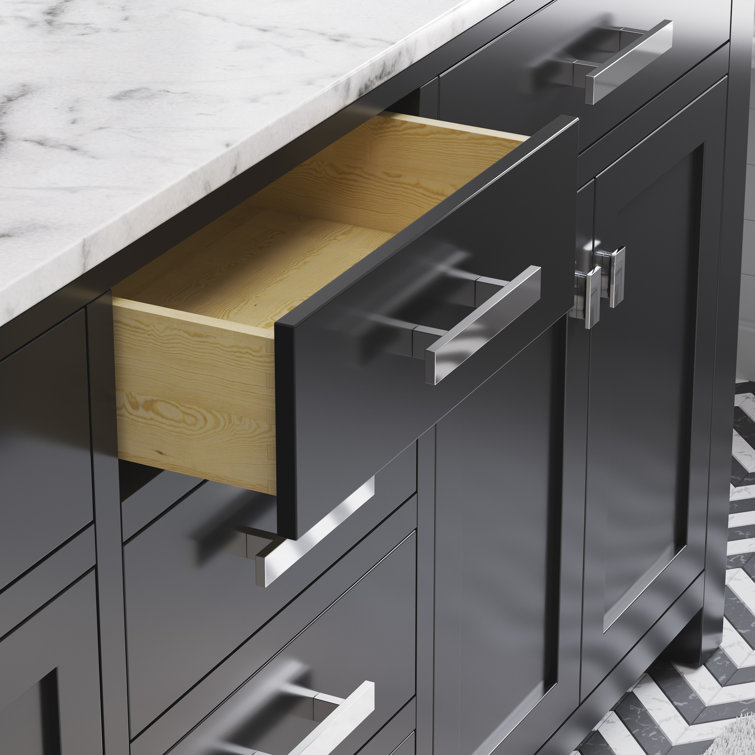 Madison 72" Espresso Double Sink Vanity with Carrara Marble Top