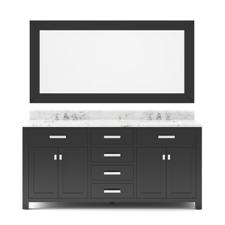 Madison 72" Espresso Double Sink Vanity with Carrara Marble Top
