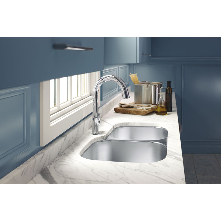 Stainless Steel Double Offset Bowl Undermount Kitchen Sink