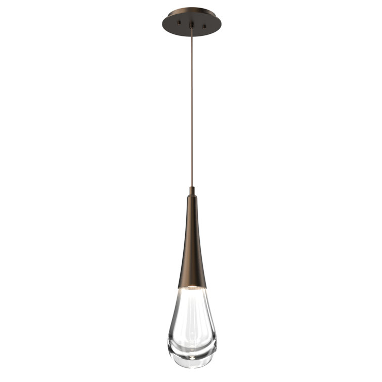 Ethereal Raindrop 21.7" LED Glass Pendant in Matte Black