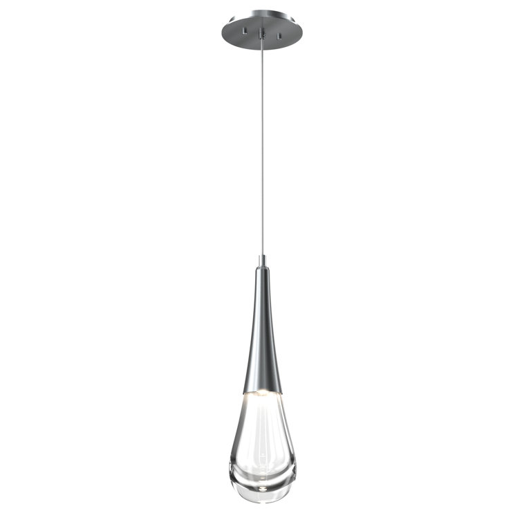 Ethereal Raindrop Mini Pendant in Metallic Beige Silver with LED Light