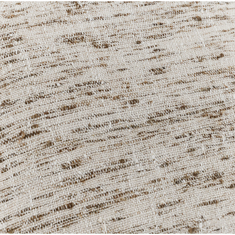 Tali Cream and Brown Cotton Linen Square Throw Pillow