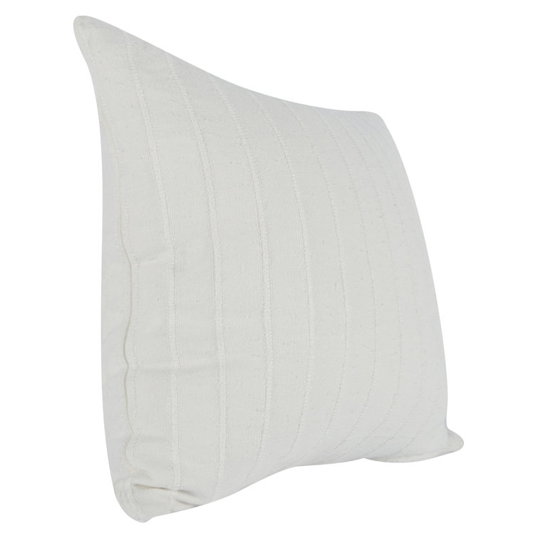 Hendri 22" White Cotton Square Throw Pillow
