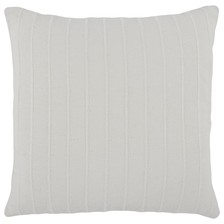 Hendri 22" White Cotton Square Throw Pillow