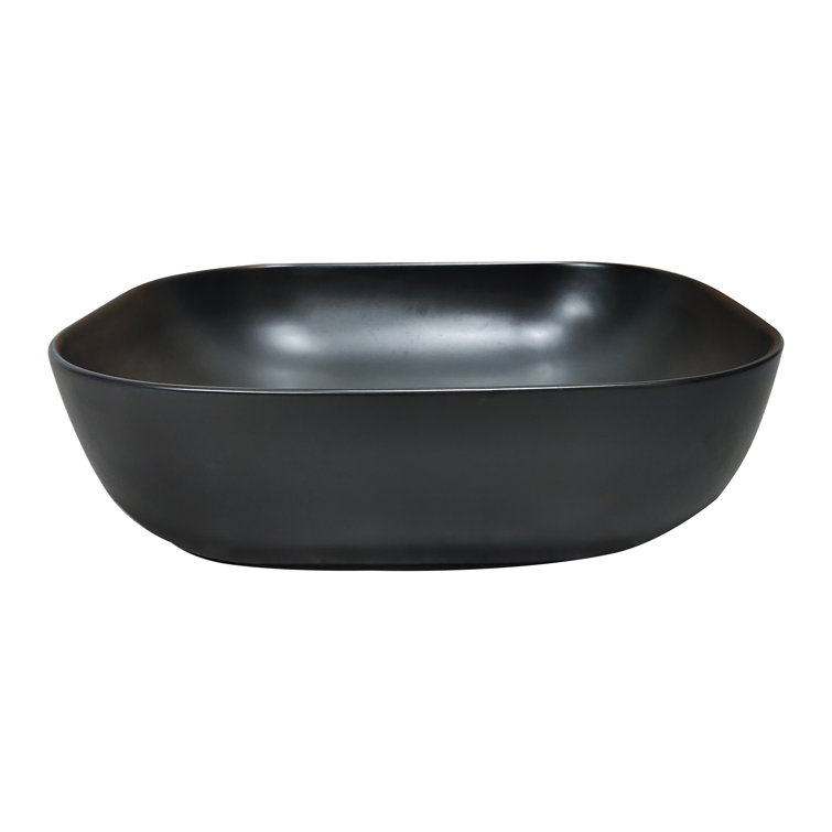 Altair 20'' Black Ceramic Oval Bathroom Vessel Sink