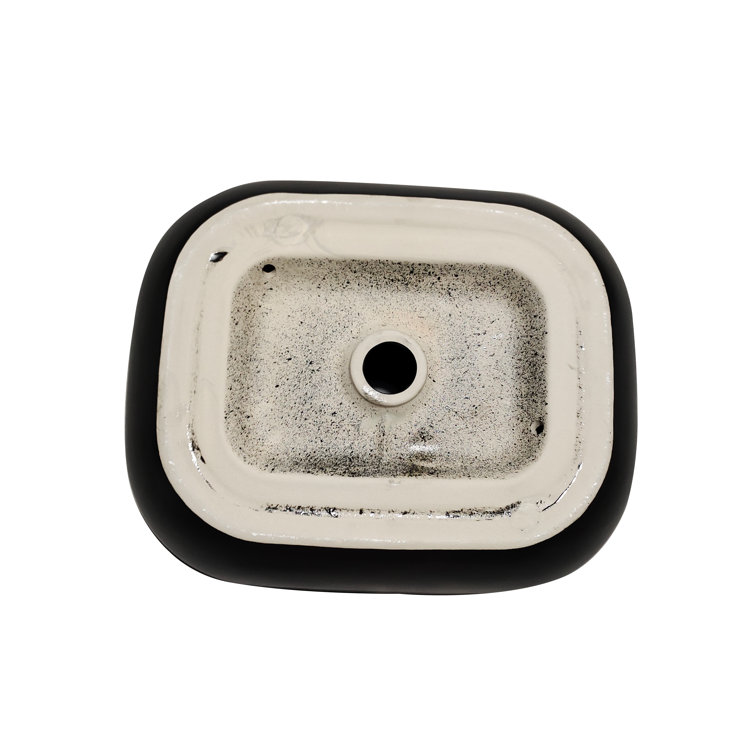 Altair 20'' Black Ceramic Oval Bathroom Vessel Sink