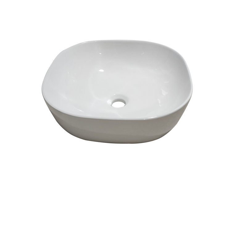 Altair 16.7'' White Ceramic Square Bathroom Sink